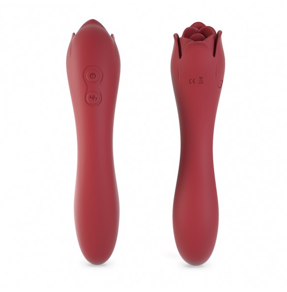 Meese - Dora Rose Tongue Licking Massager G-Spot Vibrator (Chargeable - Red)